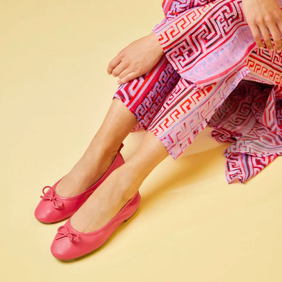 Josefina Dames Ballerina’s Leer Coral