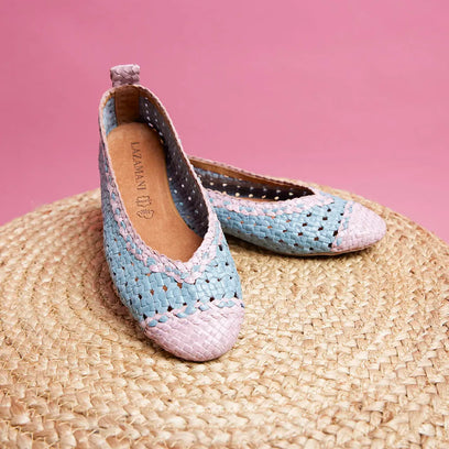 Brisa Dames Ballerina’s Leer Aqua