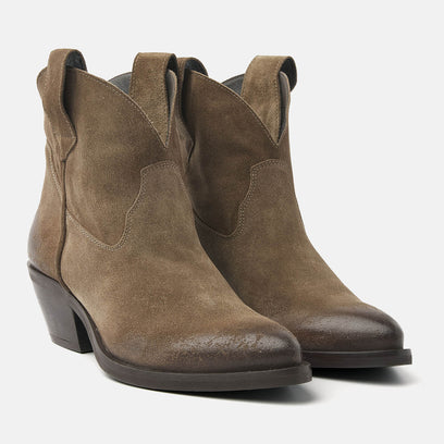 Gigi Dames Enkellaarsjes Suede Sand