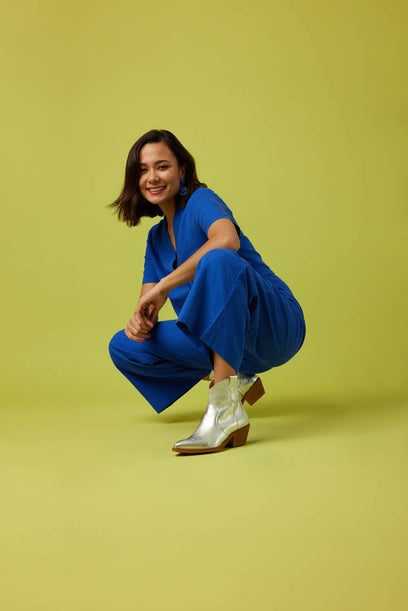 Arianna Leren Dames Enkellaarsjes Silver