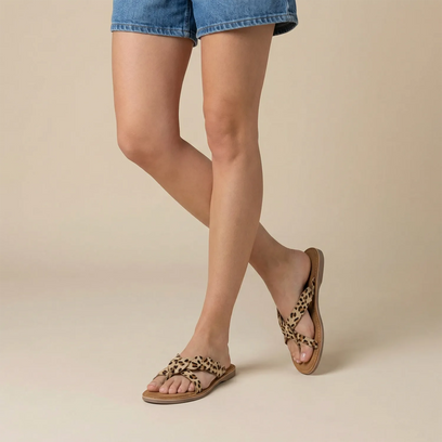 Avi Dames Teenslippers Leopard