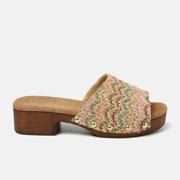 Bella Raffia Dames Clogs Multi Bella Raffia Dames Clogs Multi