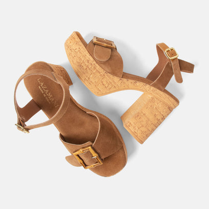 Abril Dames Sandalen Suede Cognac