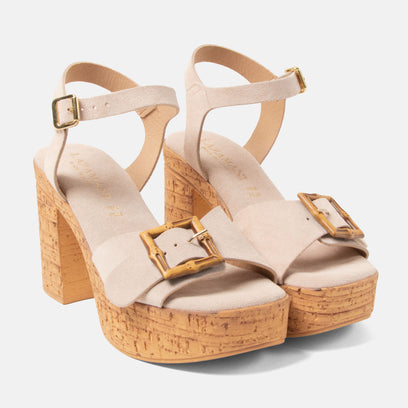 Abril Dames Sandalen Suede Nude