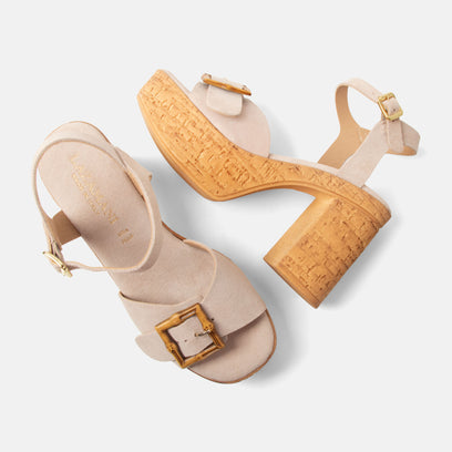 Abril Dames Sandalen Suede Nude
