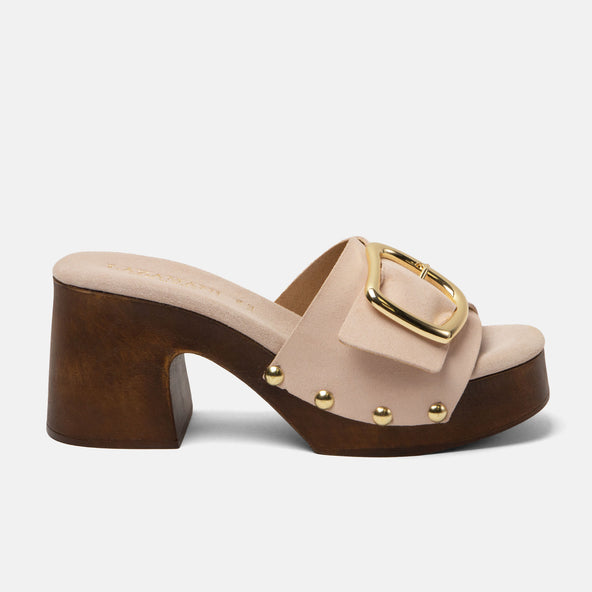 Celia Dames Clogs Suede Nude Celia Dames Clogs Suede Nude