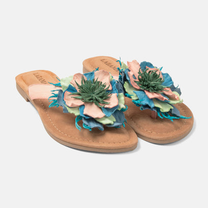 Peony Dames Slippers Leer Rose