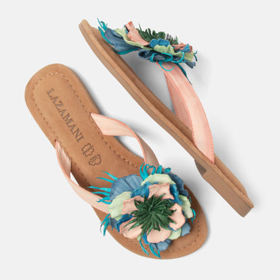 Peony Dames Slippers Leer Rose