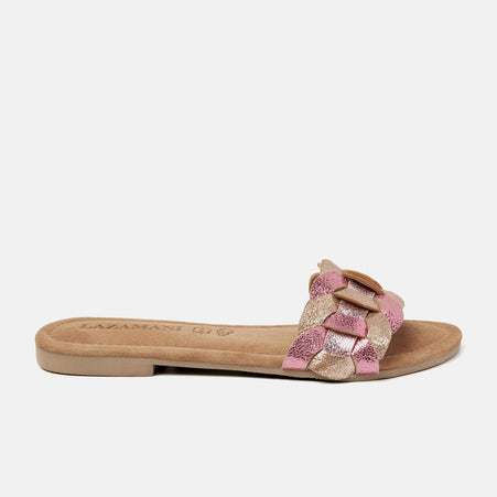 Mona Leren Dames Slippers Rose Mona Leren Dames Slippers Rose