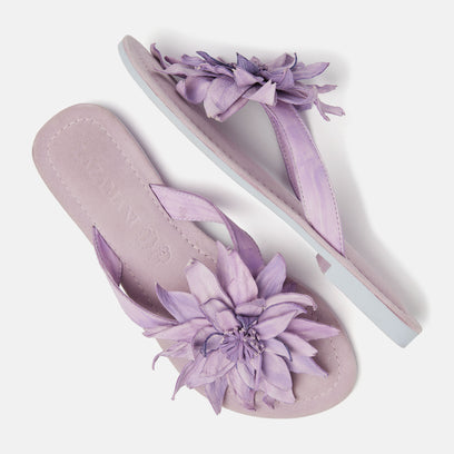Daisy Leren Dames Slippers Lilac