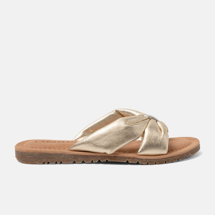 Edita Dames Slippers Leer Gold