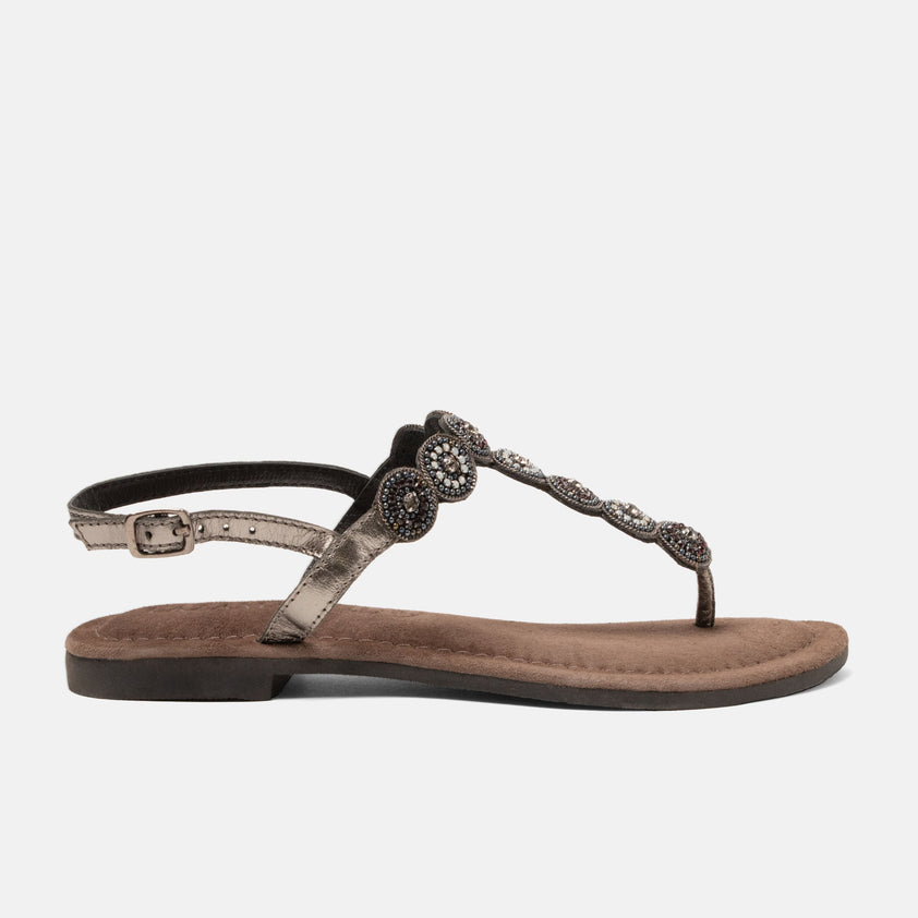 Luz Dames Sandalen Leer Pewter