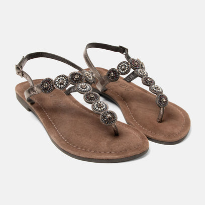 Luz Dames Sandalen Leer Pewter