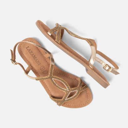 Malia Dames Sandalen Leer Gold