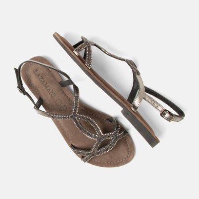 Malia Dames Sandalen Leer Pewter
