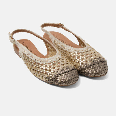 Novia Dames Ballerina’s Leer Gold