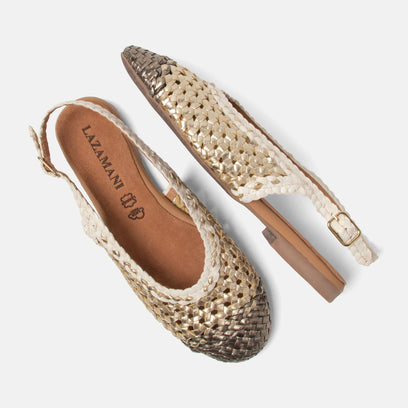 Novia Dames Ballerina’s Leer Gold