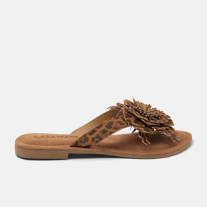 Nomi Dames Teenslippers Suede Leopard Nomi Dames Teenslippers Suede Leopard