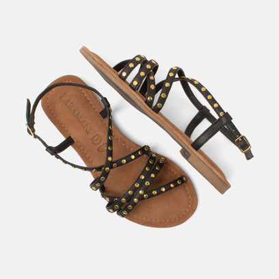 Tova Dames Sandalen Leer Black