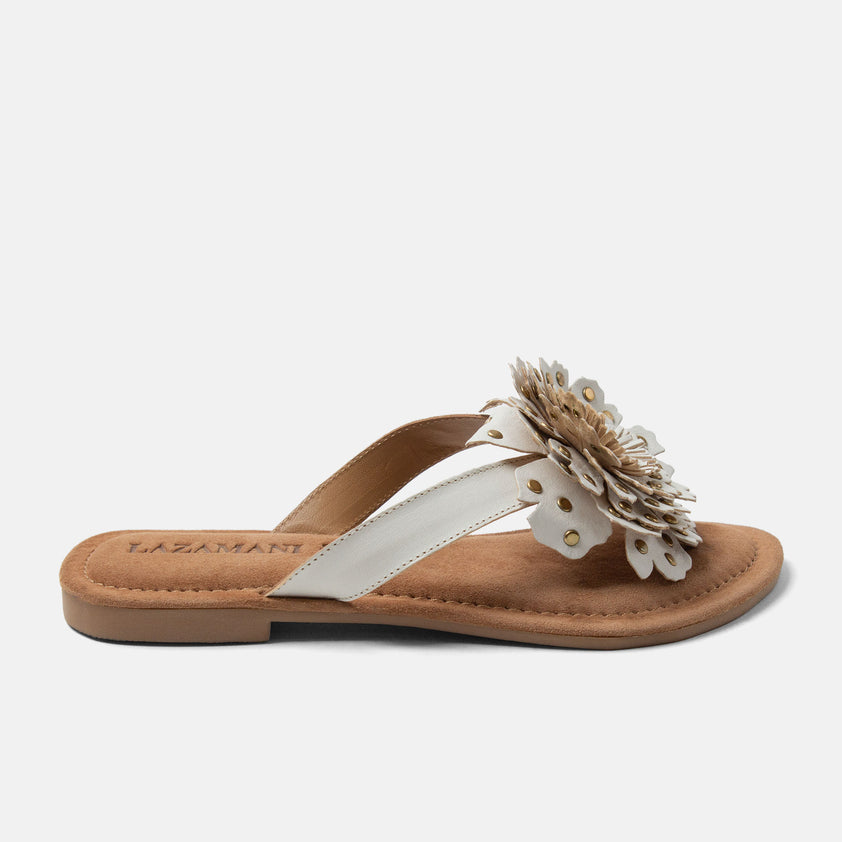 Kira Dames Teenslippers Leer White