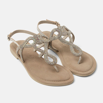 Luus Dames Sandalen Leer Silver