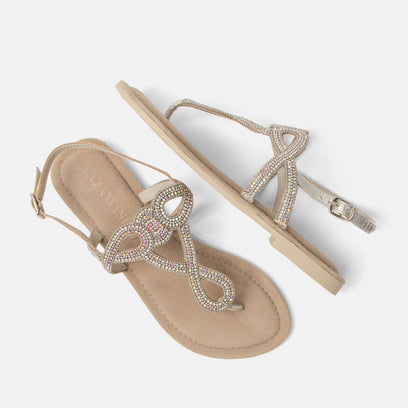 Luus Dames Sandalen Leer Silver