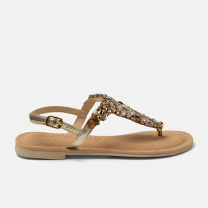 Sil Dames Sandalen Leer Gold Sil Dames Sandalen Leer Gold