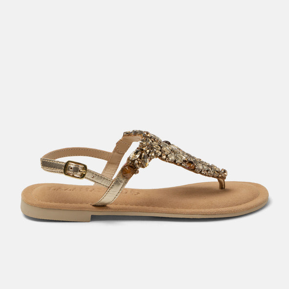 Sil Dames Sandalen Leer Gold Sil Dames Sandalen Leer Gold