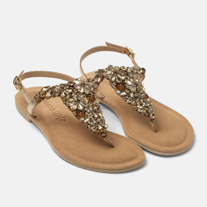 Sil Dames Sandalen Leer Gold