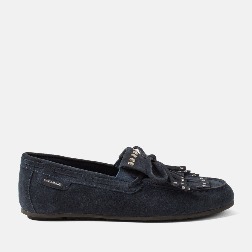 Belle Dames Mocassins Suede Navy