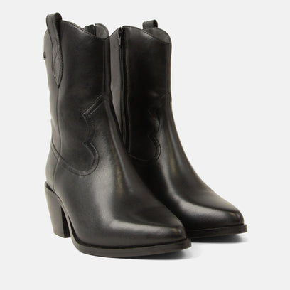 Lu Dames Cowboy Laarzen Leer Black