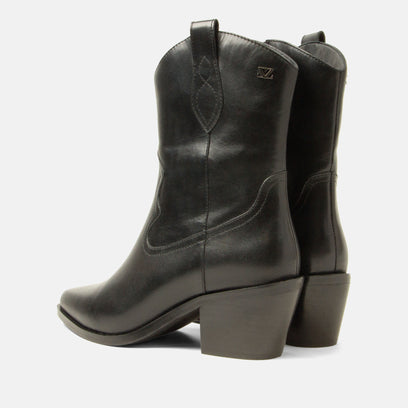 Lu Dames Cowboy Laarzen Leer Black