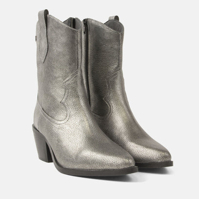 Lu Dames Cowboy Laarzen Leer Silver