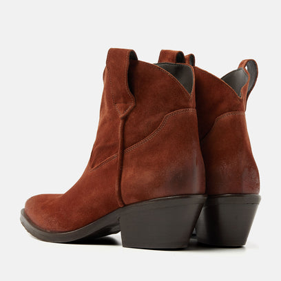 Gigi Dames Enkellaarsjes Suede Rust