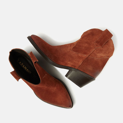 Gigi Dames Enkellaarsjes Suede Rust