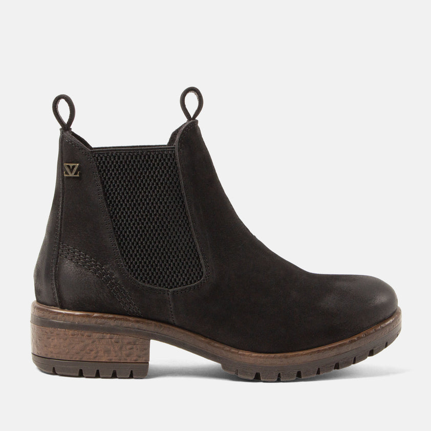 Lia Dames Chelsea Boots Leer Black