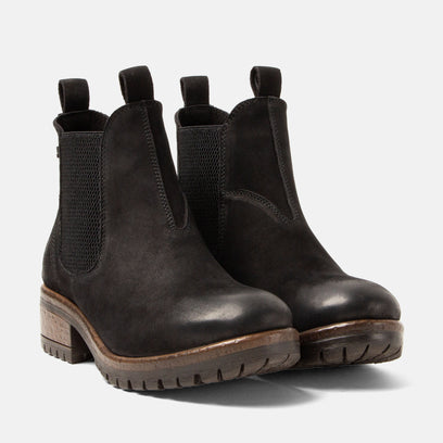 Lia Dames Chelsea Boots Leer Black