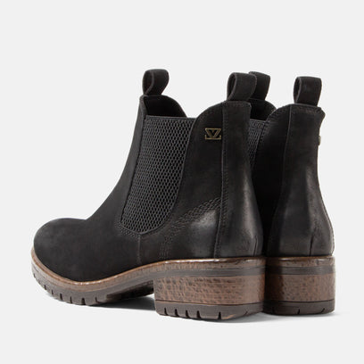Lia Dames Chelsea Boots Leer Black