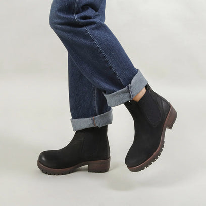 Lia Dames Chelsea Boots Leer Black
