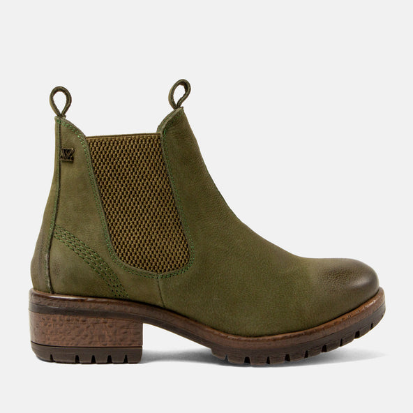 Lia Dames Chelsea Boots Leer Green Lia Dames Chelsea Boots Leer Green
