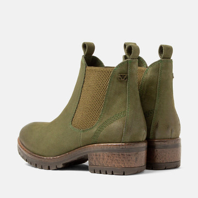 Lia Dames Chelsea Boots Leer Green