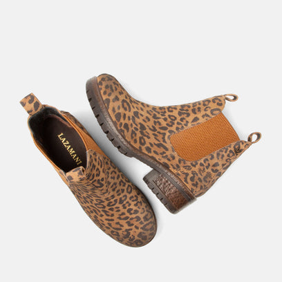 Mia Dames Chelsea Boots Suede Tan/Leo