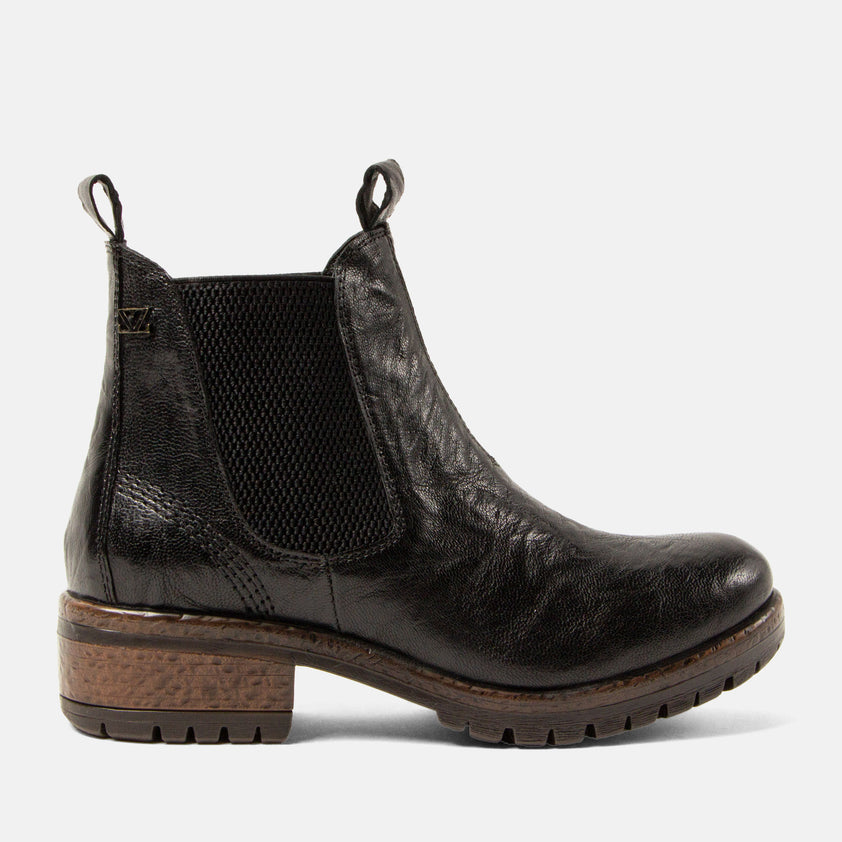 Ria Dames Chelsea Boots Leer Black
