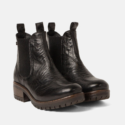 Ria Dames Chelsea Boots Leer Black