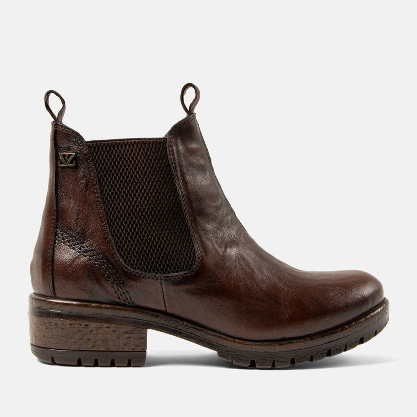 Ria Dames Chelsea Boots Leer Brown