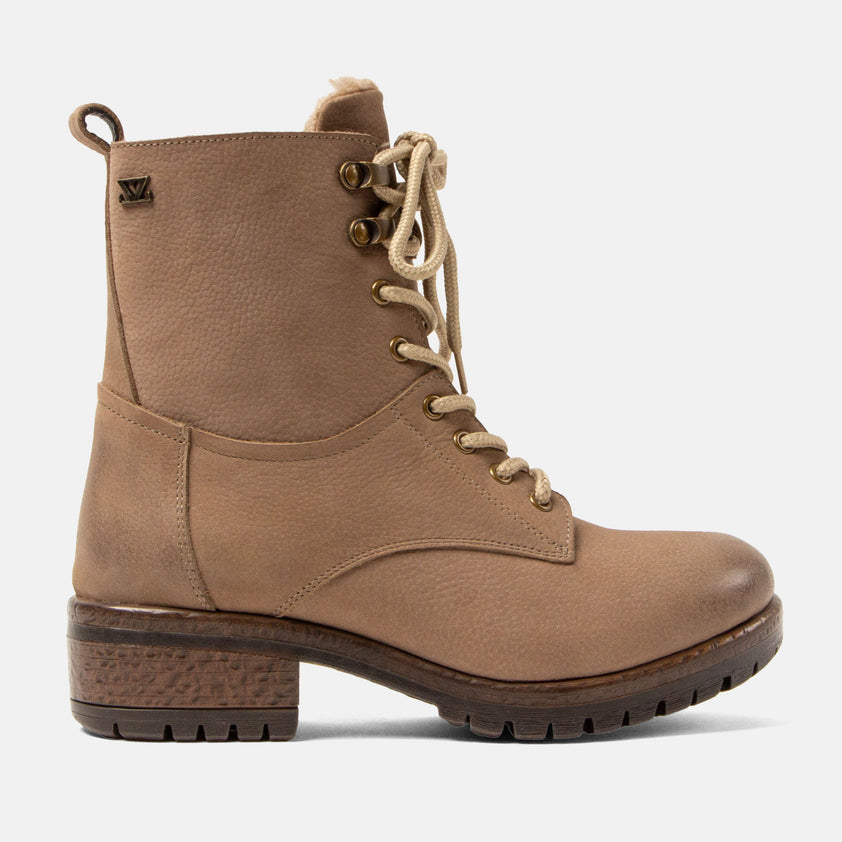 Kia Dames Veterboots Leer Taupe
