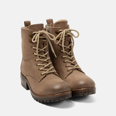 Kia Dames Veterboots Leer Taupe