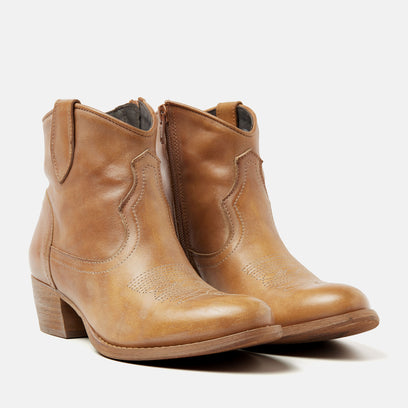 Fleur Dames Western Boots Leer Cognac