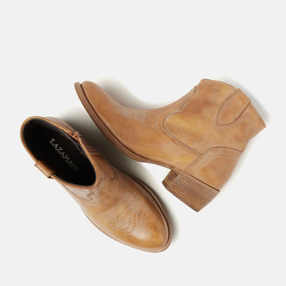 Fleur Dames Western Boots Leer Cognac