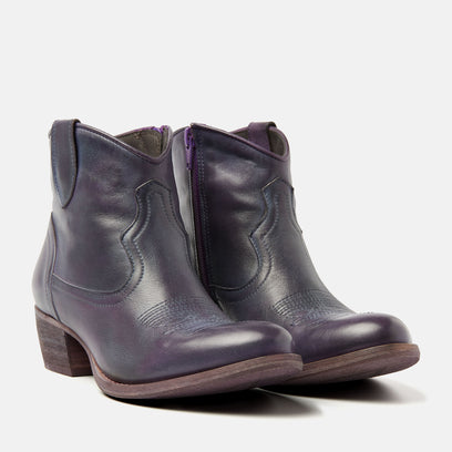 Fleur Dames Western Boots Leer Purple